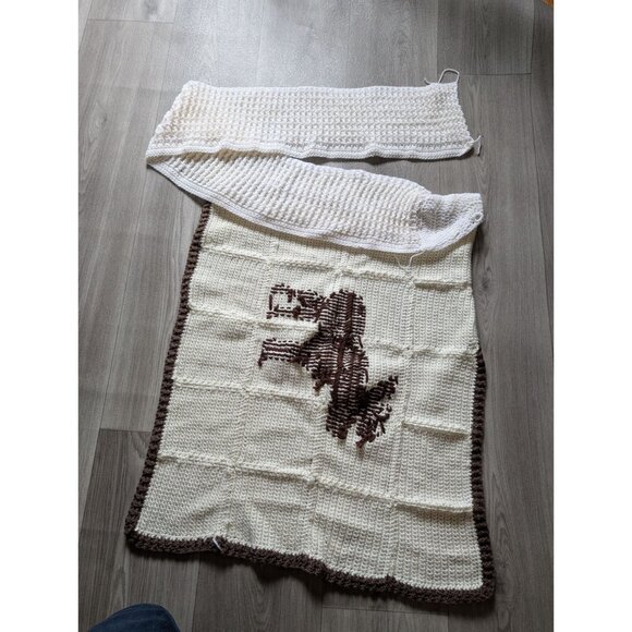 Handmade Crochet Woodland Animal Crochet Squares Set Of 3 Moose Deer Bear Design - Picture 8 of 12